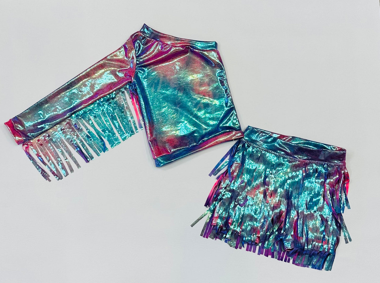 Fringe Skort|One Shoulder Fringe Sleeve Top (Sold Separately)|Choose Your Color/Pattern |Girls shorts|fringe shorts|Wholesome Goods