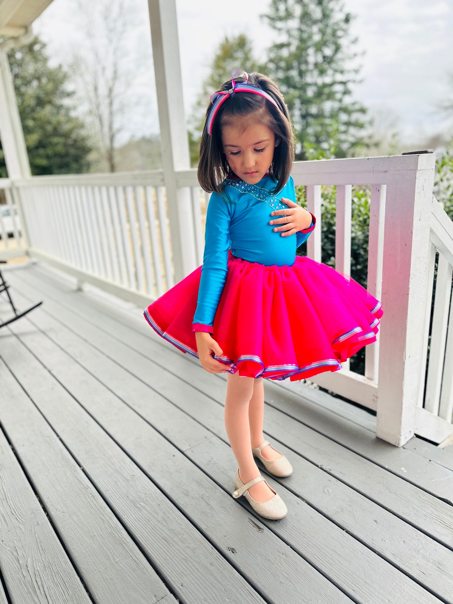 Cherished Moments Shirt and Tutu Set with Included Rhinestones - Perfect for Birthdays, Father-Daughter Dances, Pageants, and Elegant Events