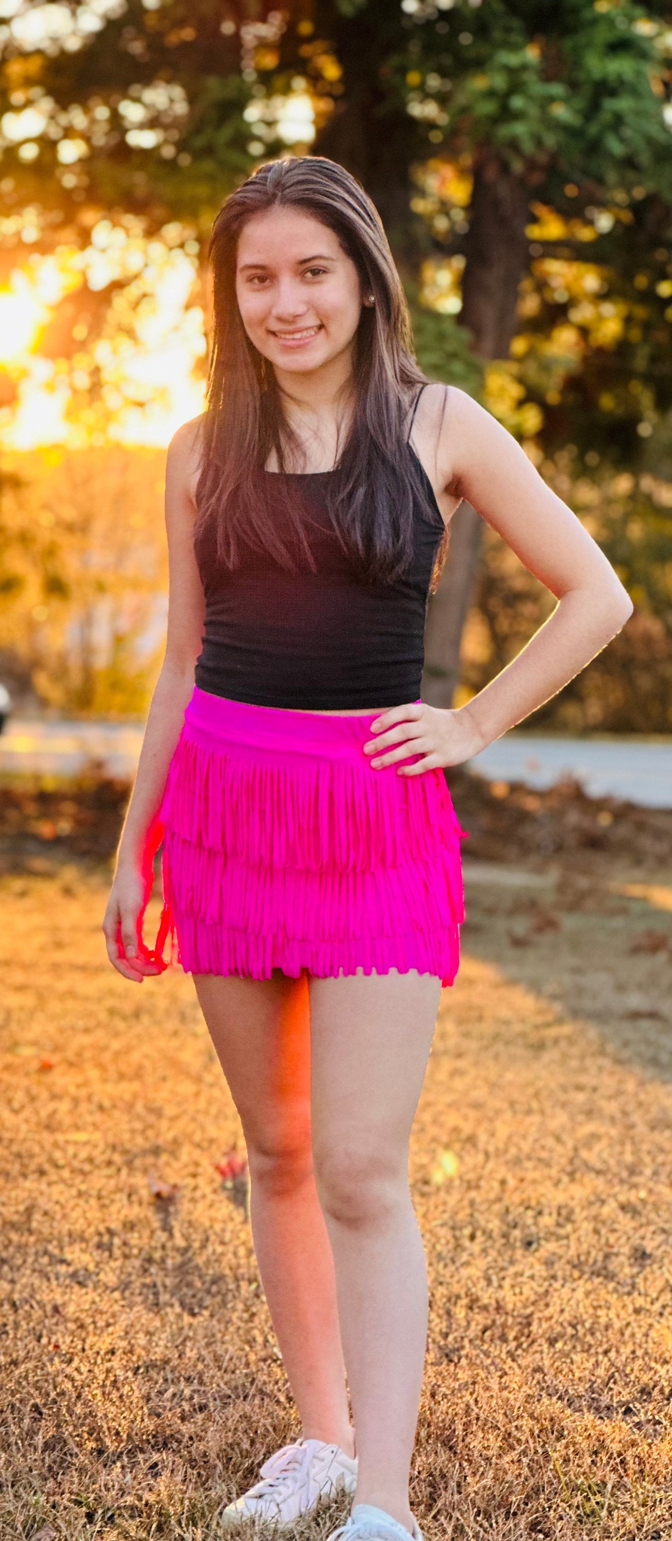 Fringe mini skirt|vegan leather, faux suede, lycra spandex|junior clothes|Girls skirts|Boho fringe skirts|Wholesome Goods