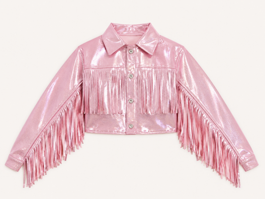 Baby Western Fringe Jacket | Handmade Metallic Cowgirl Jacket | Sizes 0–3M to 24M