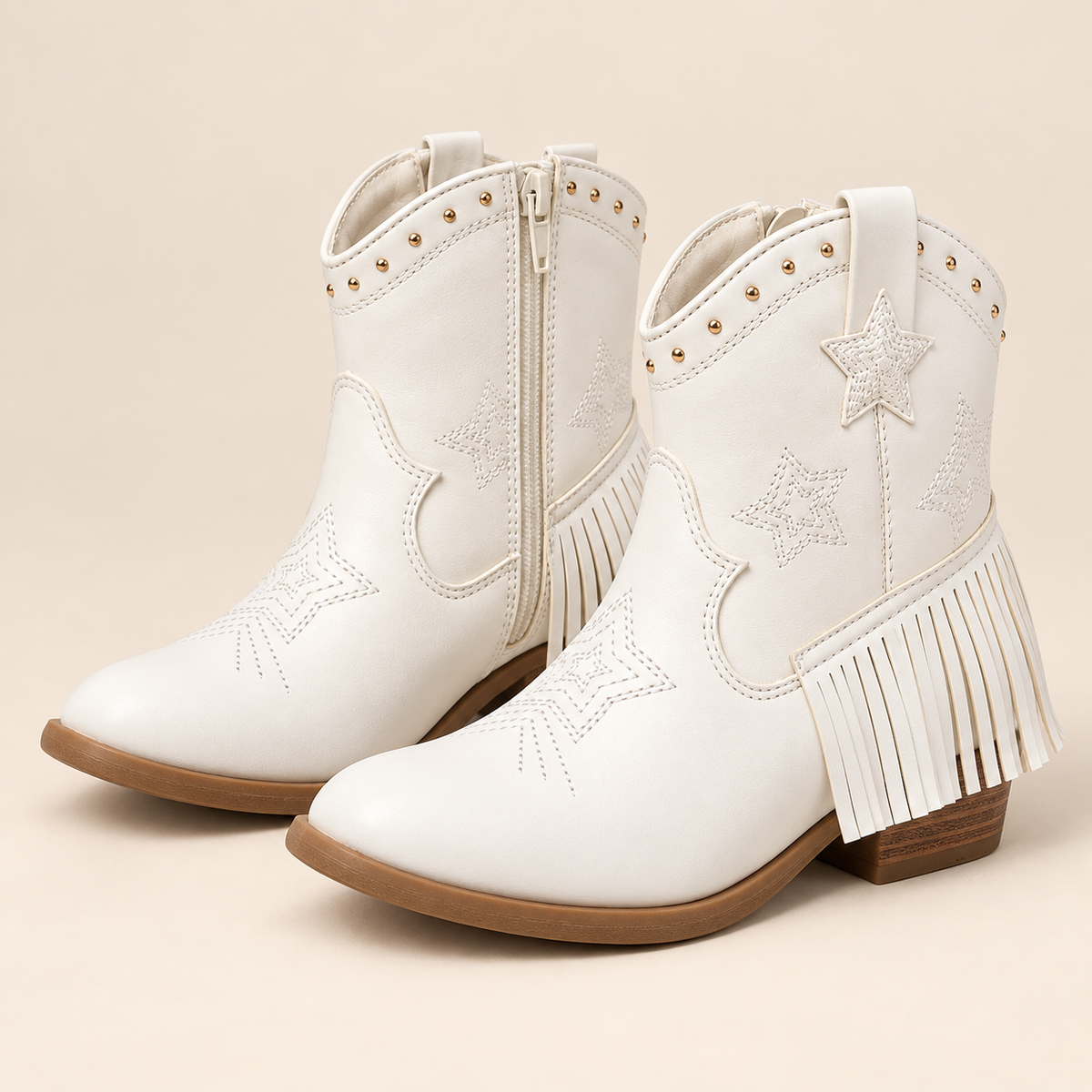 White Star Fringe Western Boots for Kids