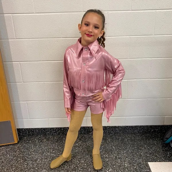 Toddler Girls Western Fringe Jacket | Handmade Metallic Cowgirl Jacket | Sizes 2T–5T