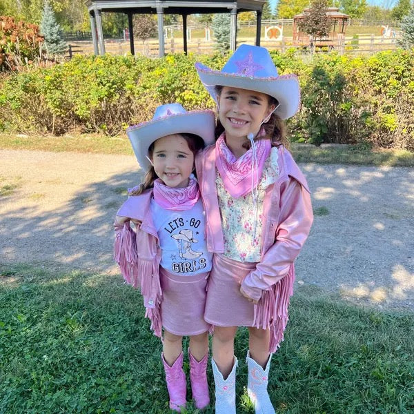 Girls Western Fringe Jacket | Handmade Metallic Cowgirl Jacket | Sizes 6–10