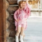 Girls Pink Western Fringe Jacket & Shorts Set | Handmade Cowgirl Outfit