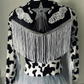 Western Glam Pageant Outfit: 'Let There Be Cowgirls' with Shimmering Black Mystique, Cow Print Accents & Tulle Skirt—By Wholesome Goods Co