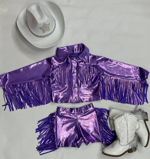 Cowgirl Couture Western Glam Jacket and Fringe Shorts | Customizable in a Wide Range of Sizes & Colors Boots and Hat Sold Separately