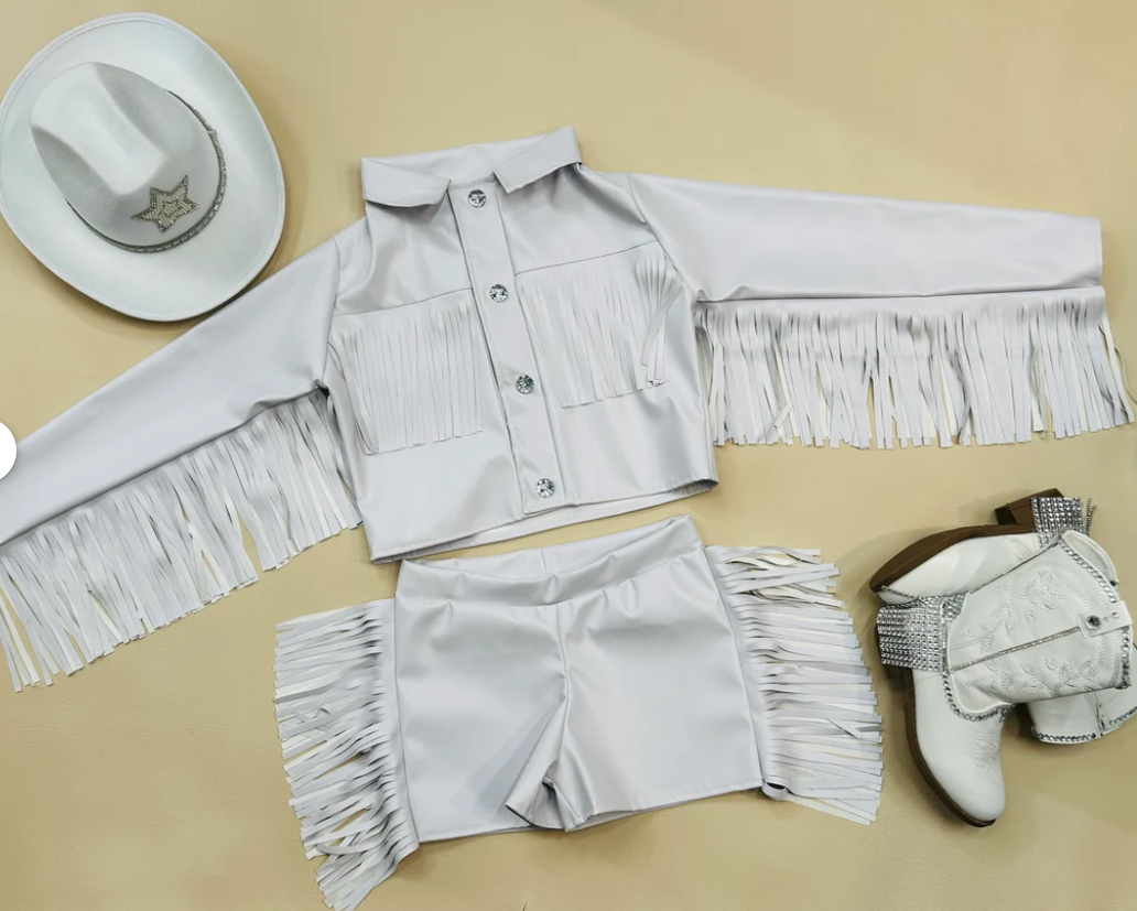 Cowgirl Couture Western Glam Jacket and Fringe Shorts | Customizable in a Wide Range of Sizes & Colors Boots and Hat Sold Separately