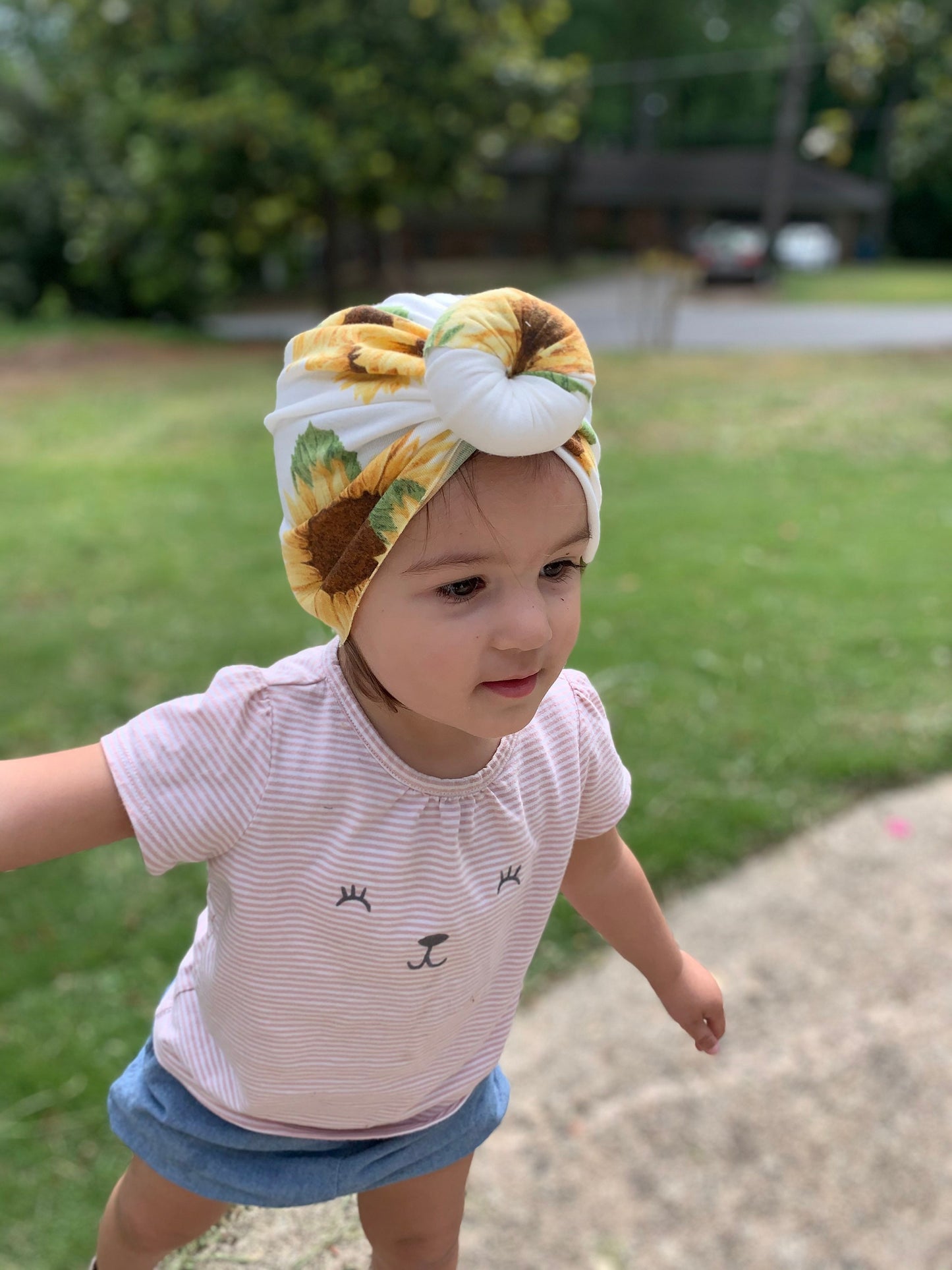 Sunflower Baby Turban|Adult Turban|Top Knot Turban|Top Knot Baby Hat|Kids Turbans|Toddler Turban|Bun Turban|Newborn Hat|Chemo Hat