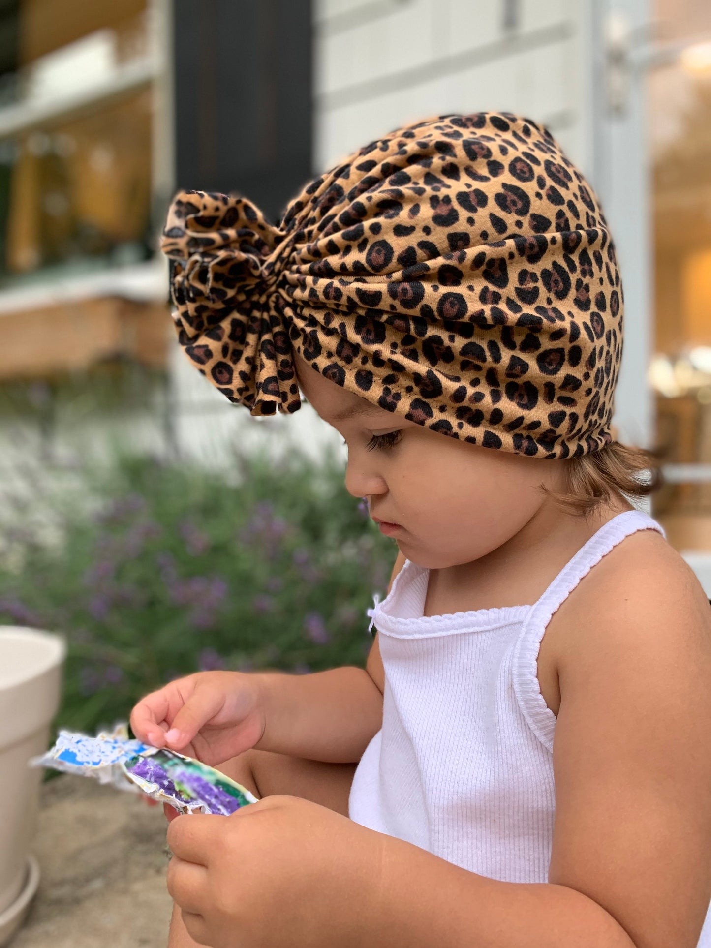 Cheetah Ruffle Headwrap|Baby Turban|Adult Turban|Top Knot Turban|Top Knot Baby Hat|Kids Turbans|Toddler Turban|NewbornTurban|Chemo Hat