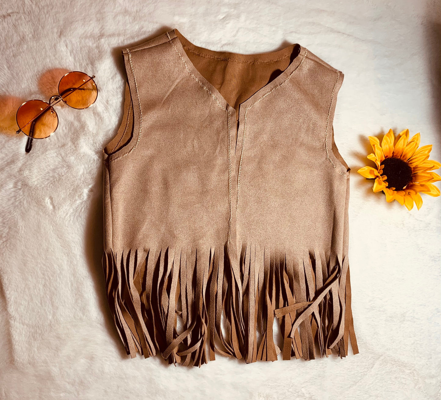 Jannis Fringe Faux Suede Vest| Baby Suede Vest| Kids Suede Vest| Teen Vest |Fringe Vest| Hippie Vest