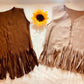Jannis Fringe Faux Suede Vest| Baby Suede Vest| Kids Suede Vest| Teen Vest |Fringe Vest| Hippie Vest