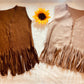 Jannis Fringe Faux Suede Vest| Baby Suede Vest| Kids Suede Vest| Teen Vest |Fringe Vest| Hippie Vest