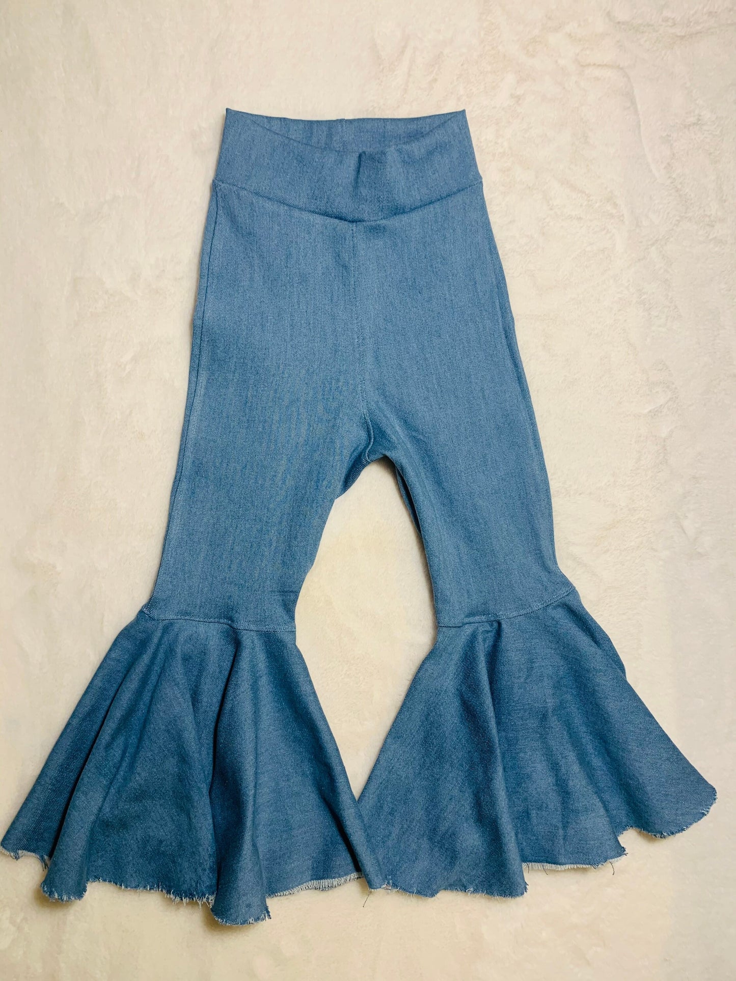 Angie Stretch Jeans Flare Bells With Distressed Hem And Jane Crossed Back Shirt|Ruffle Shirt|Boho Chic Clothes|70s style clothing