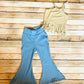 Lola Fringe Top and Born to Run Stretchy Jeans Bells |Fringe Shirt|Crop Top Boho Chic Clothes|70s style clothing|Retro Chic Clothes