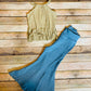 Lola Fringe Top and Born to Run Stretchy Jeans Bells |Fringe Shirt|Crop Top Boho Chic Clothes|70s style clothing|Retro Chic Clothes