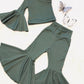 Flare Bell Bottoms and Asymmetric Flare Top-Sage,Mustard,Pink,Sand|Kids Bell Bottoms|Newborn Flare Pants|Hippie Flare Pants|Boho clothes