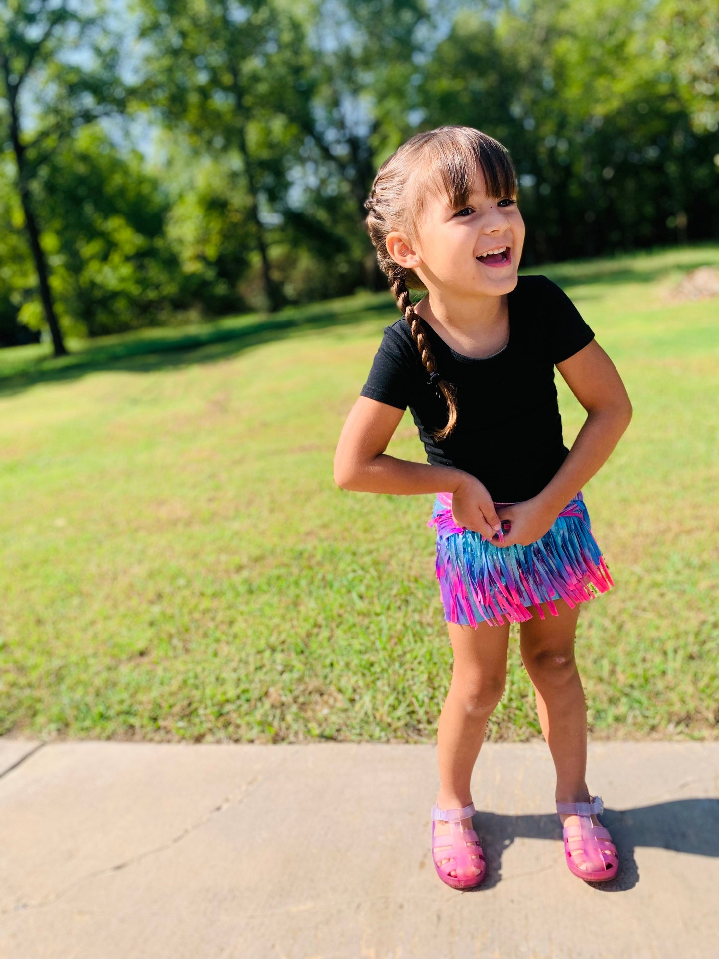 Girls fringe mini skirt|vegan leather, faux suede, lycra spandex|sleeveless mock neck shirt|Girls skirts|Boho fringe skirts|Wholesome Goods