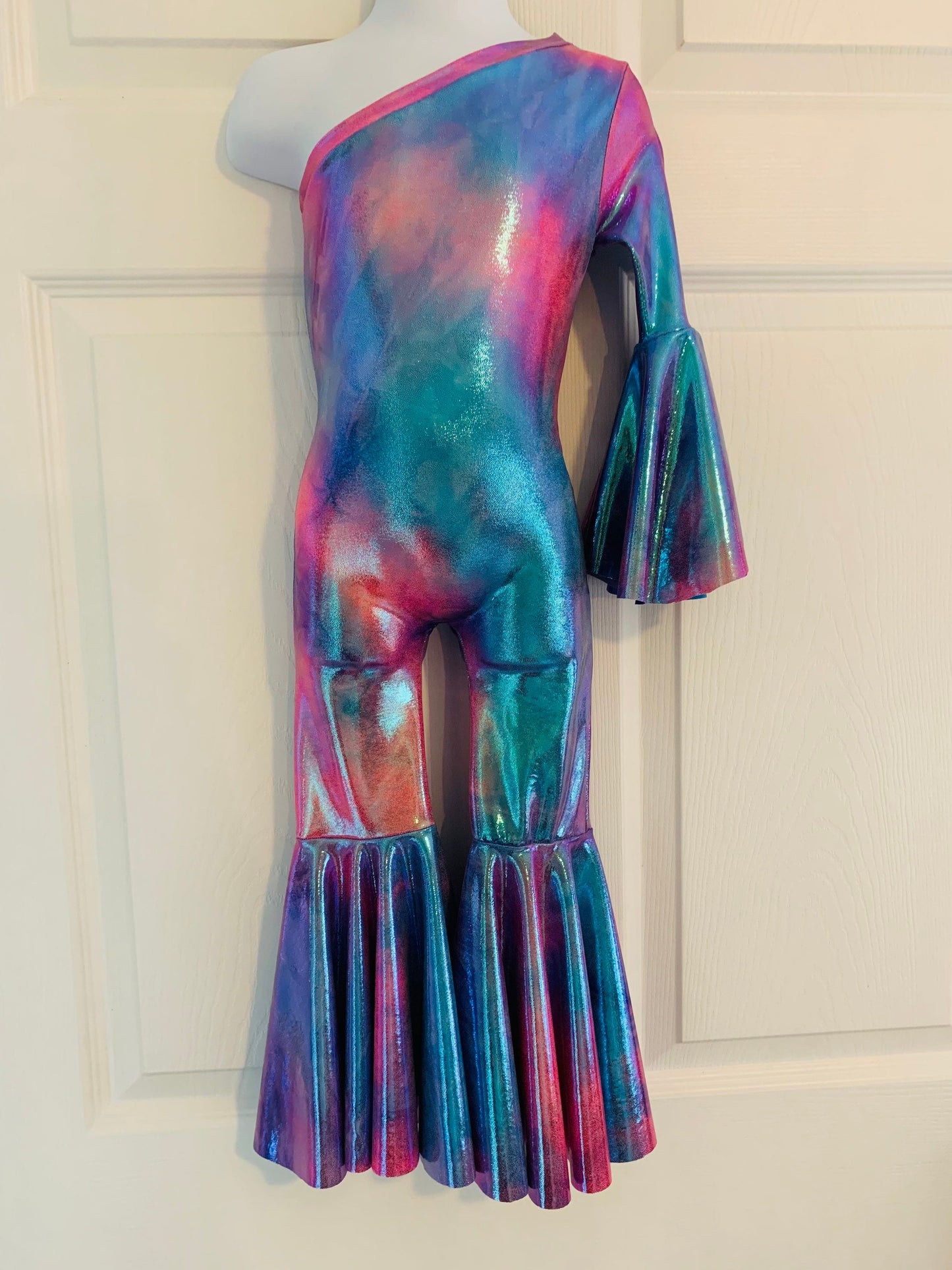Dancing Queen Asymmetric Jumpsuit|Flare Bell Jumpsuit|One Shoulder Jumpsuit|Girl birthday outfits|Wholesome Goods Co|