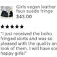 Girls fringe mini skirt faux suede, vegan leather, lycra spandex|cheetah print long sleeve turtleneck shirt|Girls skirts|Wholesome Goods