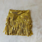 Girls fringe mini skirt faux suede, vegan leather, lycra spandex|cheetah print long sleeve turtleneck shirt|Girls skirts|Wholesome Goods
