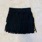 Girls fringe mini skirt faux suede, vegan leather, lycra spandex|cheetah print long sleeve turtleneck shirt|Girls skirts|Wholesome Goods
