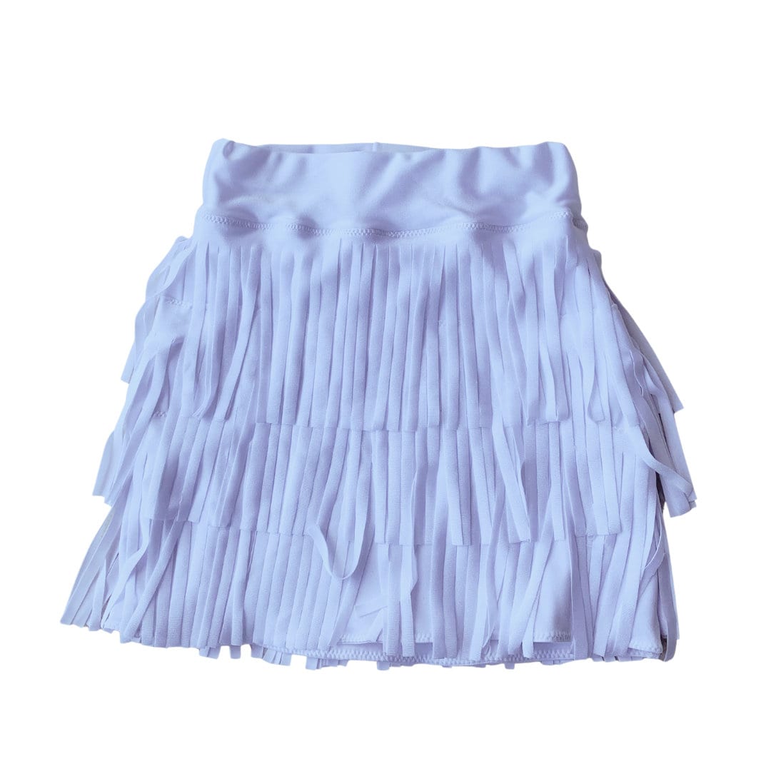 Girls fringe mini skirt|vegan leather, faux suede, lycra spandex|sleeveless mock neck shirt|Girls skirts|Boho fringe skirts|Wholesome Goods