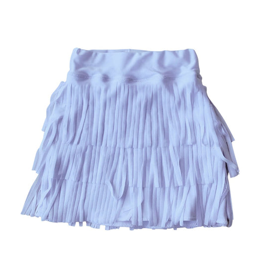 Girls fringe mini skirt|vegan leather, faux suede, lycra spandex|sleeveless mock neck shirt|Girls skirts|Boho fringe skirts|Wholesome Goods