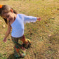Retro Vibes: Bell Bottom Pants & One Shoulder Fringe Top for Kids - Trendy and Comfortable Outfit for Dancing and Playtime! WHOLESOME GOODS