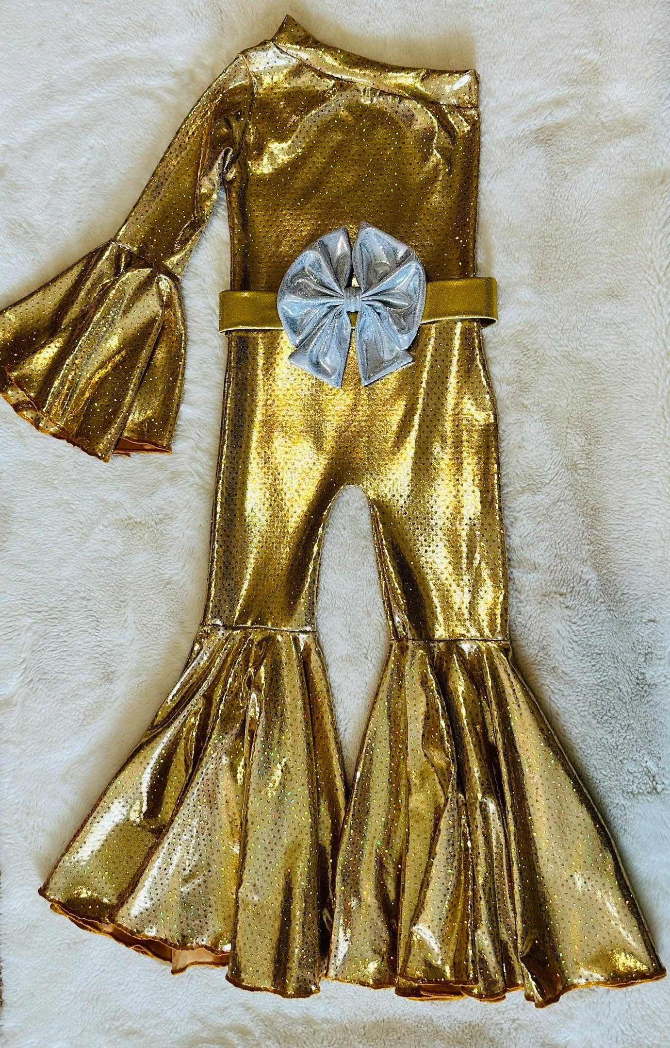 Dancing Queen Asymmetric Jumpsuit with Matching Belt|Flare Bell Jumpsuit|One Shoulder Jumpsuit|Girl birthday outfits|Wholesome Goods Co|