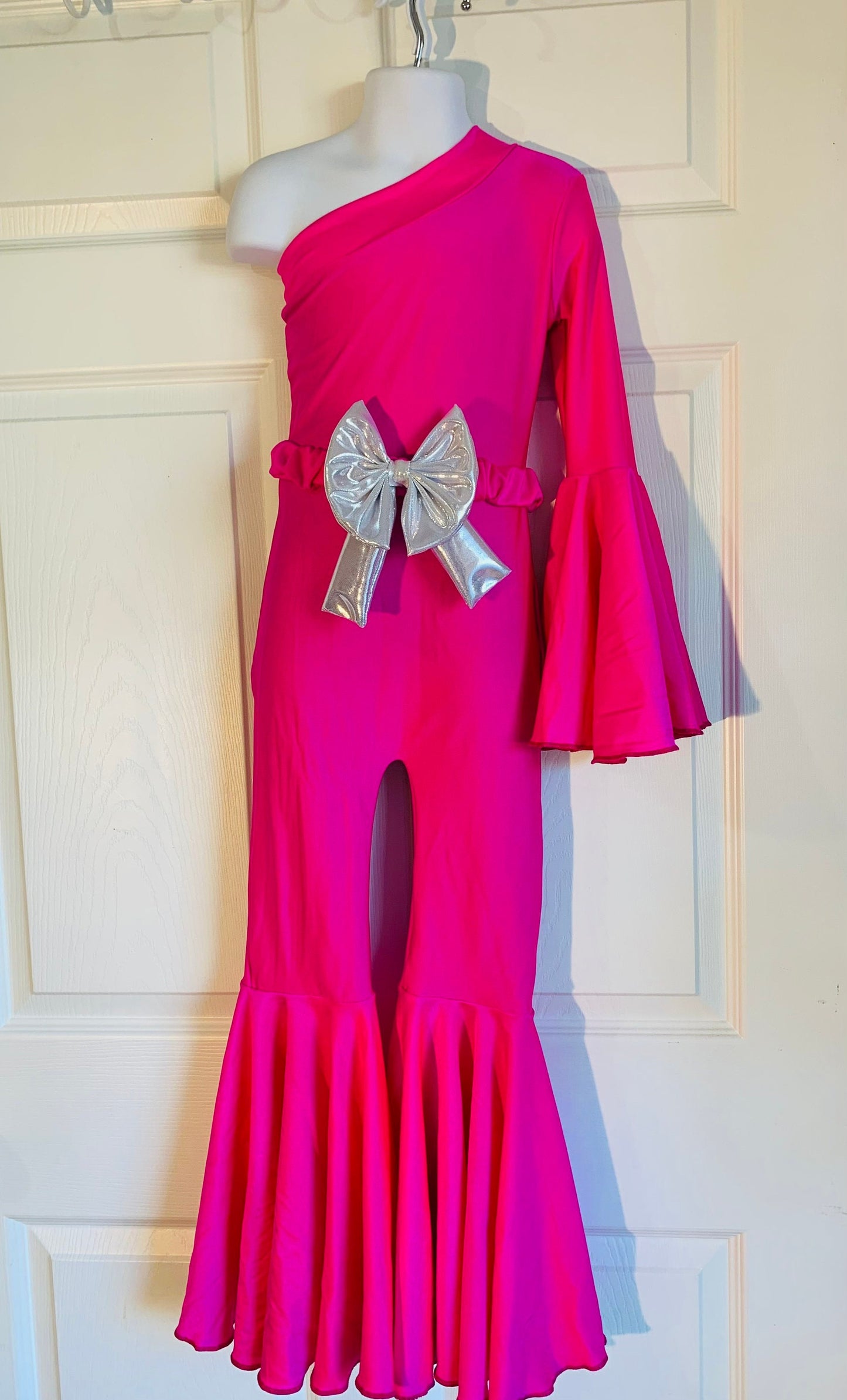 Dancing Queen Asymmetric Jumpsuit with Matching Belt|Flare Bell Jumpsuit|One Shoulder Jumpsuit|Girl birthday outfits|Wholesome Goods Co|