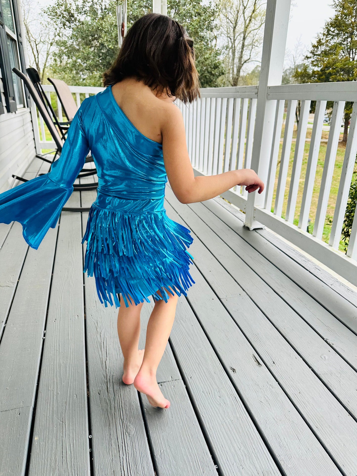 CHOOSE YOUR COLOR(S) Fringe Skirt|One Shoulder Bell Sleeve Leotard (Sold Separately) Girls skirts|fringe skirts|Wholesome Goods