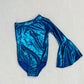 Gold Asymmetrical Leotard with Bell Sleeve choose your color/Kids leotards/Girls leotards/Junior leotards/Dancewear/Pageant Clothes/Handmade