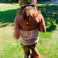 Phoenix Bell Bottoms and Sand Ribbed Halter Top |Kids Bell Bottoms|Newborn Flare Pants|Halter Shirt|Hippie Flare Pants|Boho Chic Clothing