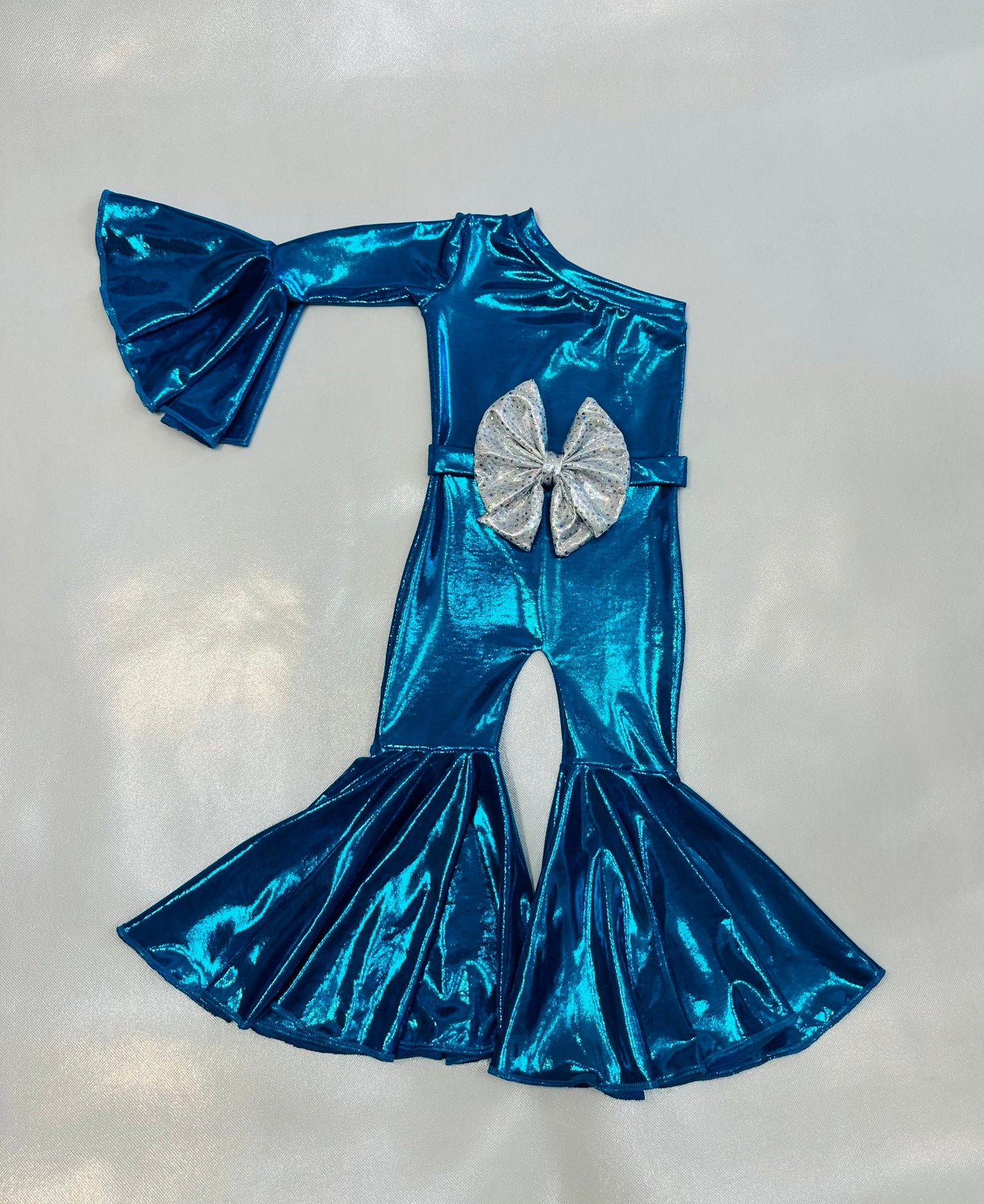 Dancing Queen Asymmetric Jumpsuit with Matching Belt|Flare Bell Jumpsuit|One Shoulder Jumpsuit|Girl birthday outfits|Wholesome Goods Co|