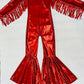 Phoenix Kids Jumpsuit, Fringe Sleeves, Flare Bells - Toddler to Tween Sizes|Pageant Wear|Halloween