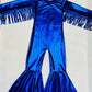 Phoenix Kids Jumpsuit, Fringe Sleeves, Flare Bells, Holographic, Metallic Mystique, Lycra Spandex, Toddler to Tween Sizes|Pageant Wear|Dance