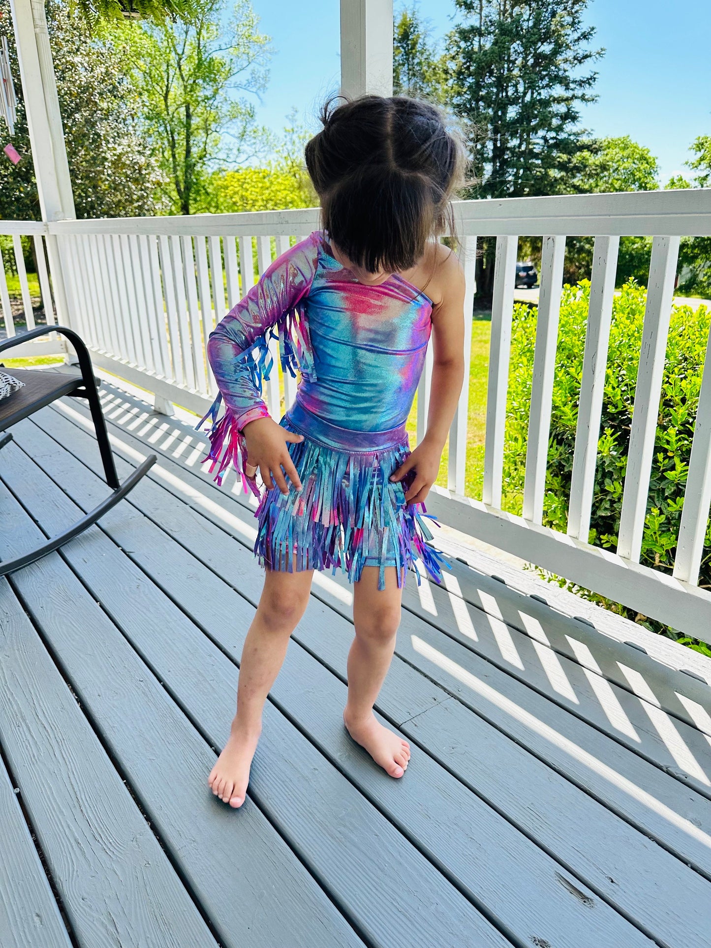 Fringe Skort|One Shoulder Fringe Sleeve Top (Sold Separately)|Choose Your Color/Pattern |Girls shorts|fringe shorts|Wholesome Goods