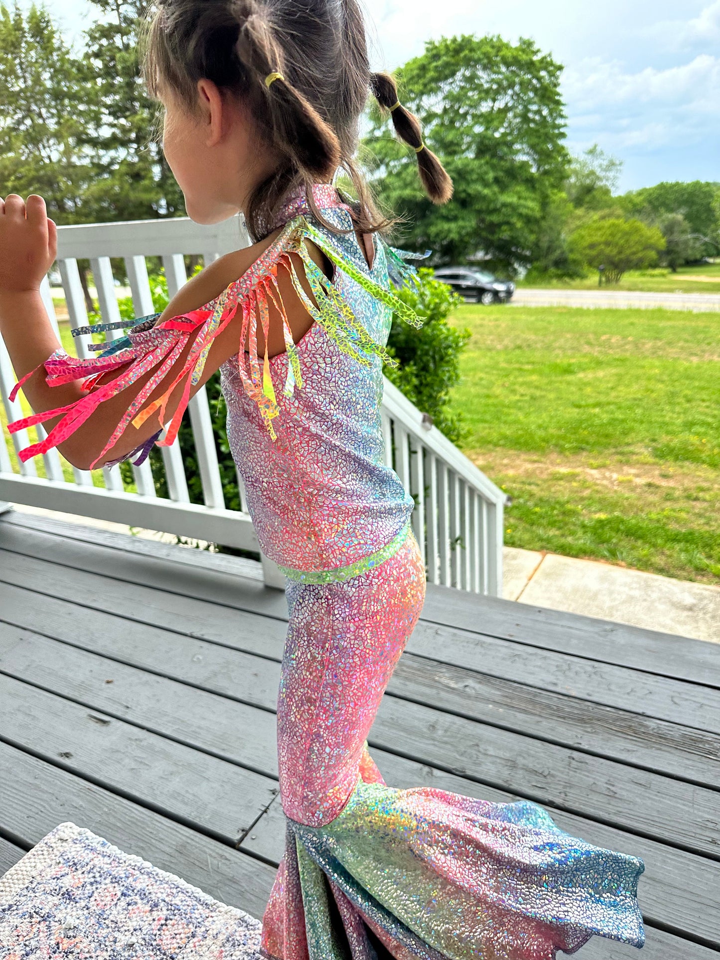 Pageant-Ready Fringe Shoulder Set with Flared Bell Bottoms - Diverse Colors & Sizes for Special Occasion