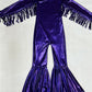 Phoenix Kids Jumpsuit, Fringe Sleeves, Flare Bells, Holographic, Metallic Mystique, Lycra Spandex, Toddler to Tween Sizes|Pageant Wear|Dance