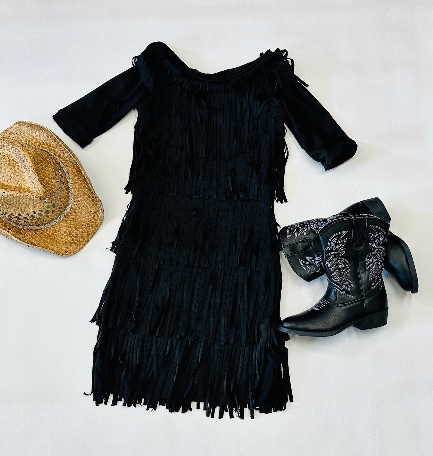 Boho Chic Fringe Dress for Free-Spirited Kids - Available in Multiple Colors & Sleeve Styles - Wholesome Goods Co