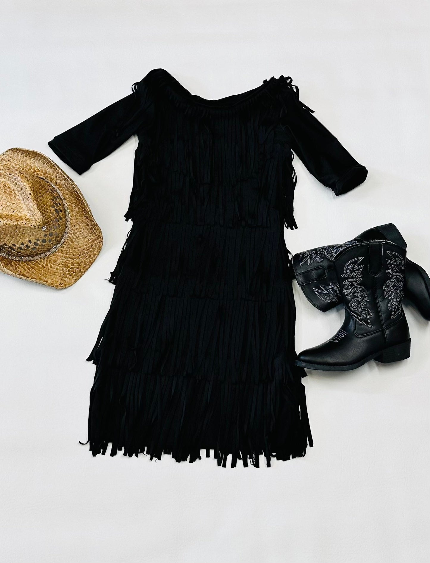 Boho Chic Fringe Dress for Free-Spirited Kids - Available in Multiple Colors & Sleeve Styles - Wholesome Goods Co
