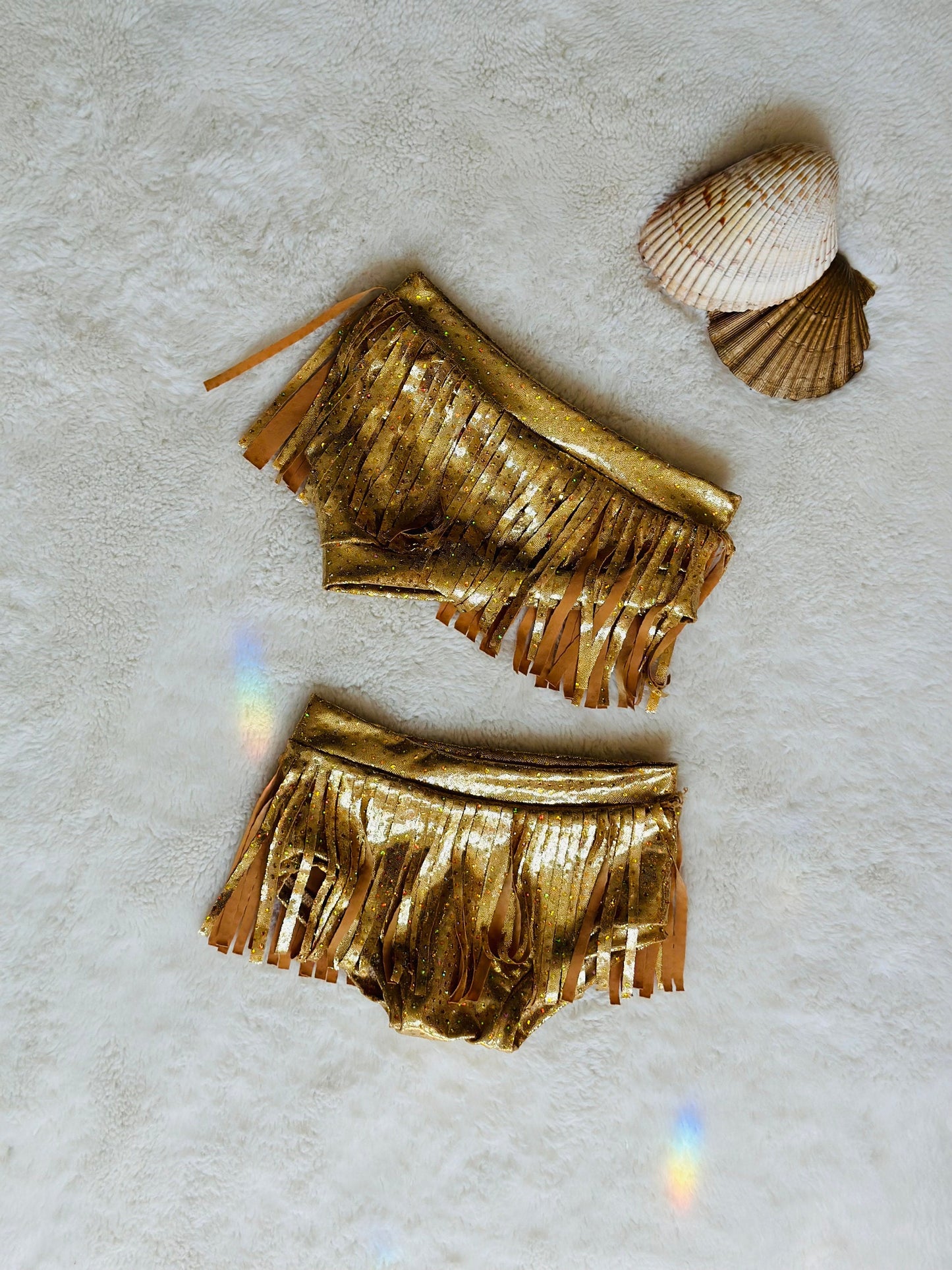 Boho Chic Kids - Juniors One-Shoulder Fringe 2-Piece Swimsuit - Retro Swimwear MORE COLORS AVAILABLE