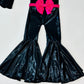Hot Pink Dancing Queen Jumpsuit with Matching Belt|Flare Bell Jumpsuit|One Shoulder Jumpsuit|Girl birthday outfit|More colors available