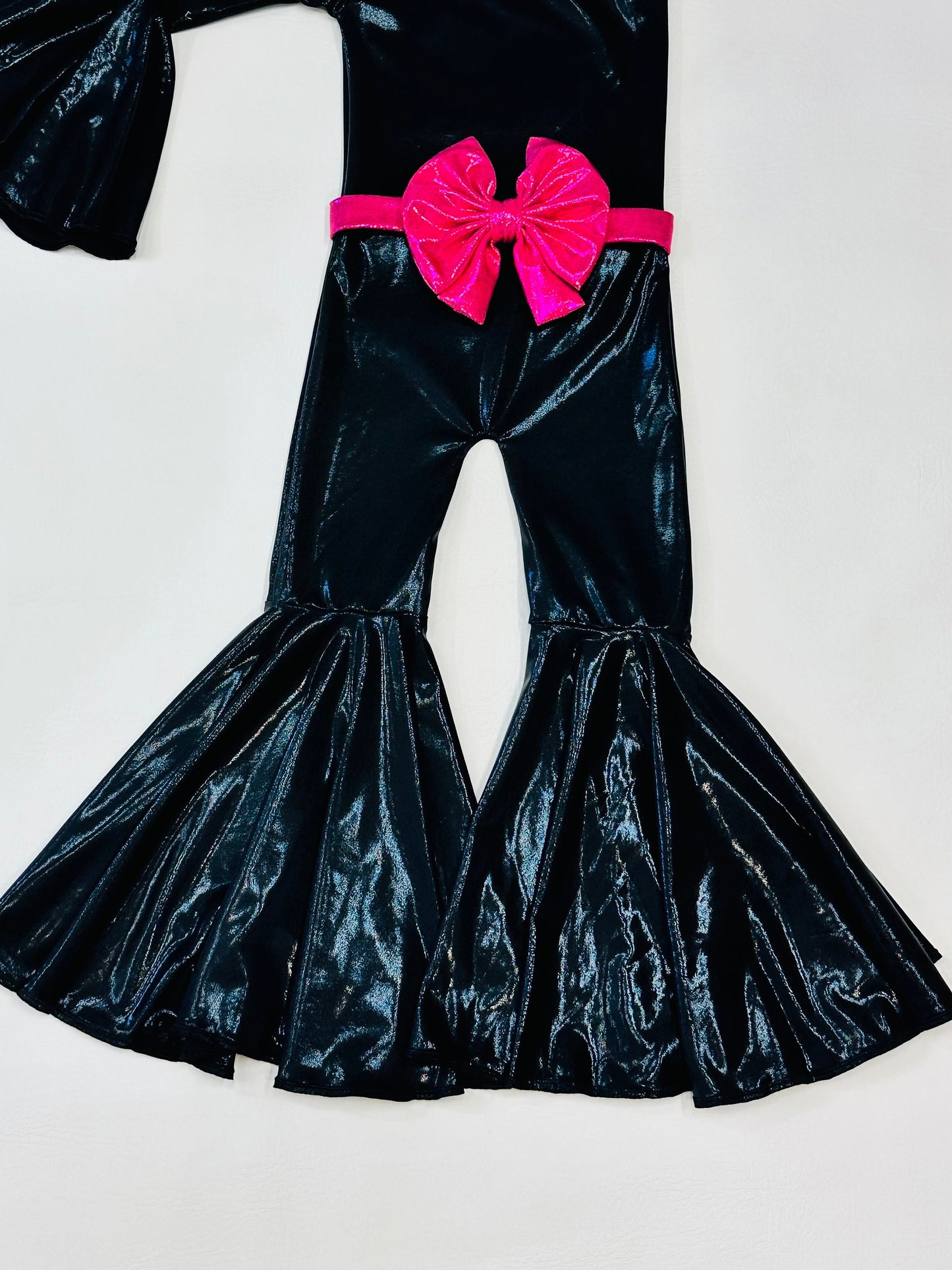 Hot Pink Dancing Queen Jumpsuit with Matching Belt|Flare Bell Jumpsuit|One Shoulder Jumpsuit|Girl birthday outfit|More colors available