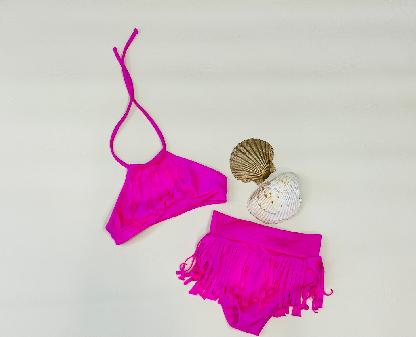 Halter Fringe 2-Piece Swimsuit -Boho Chic Kids - Juniors Retro Swimwear MORE COLORS AVAILABLE