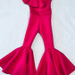 Custom Pageant Neoprene Scuba Jumpsuit with Ruffles, Girls Casual Wear, Romper Outfit. Wholesome Goods Co