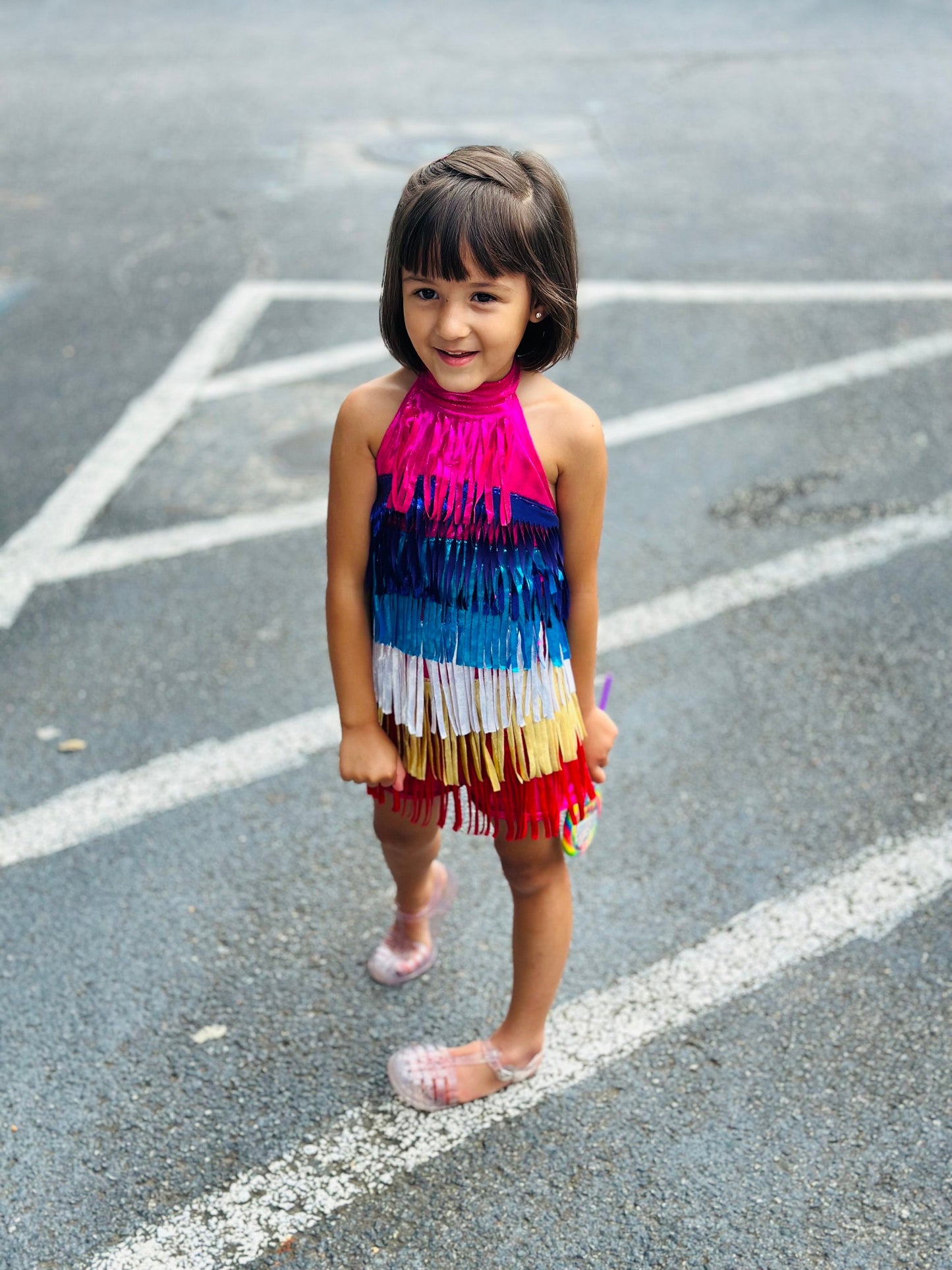 Boho Chic One Halter Fringe Romper for Free-Spirited Kids - Available in Multiple Colors and Sleeve Styles. Wholesome Goods Co