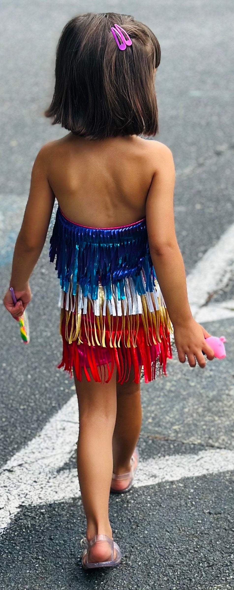 Boho Chic One Halter Fringe Romper for Free-Spirited Kids - Available in Multiple Colors and Sleeve Styles. Wholesome Goods Co