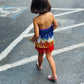 Boho Chic One Halter Fringe Romper for Free-Spirited Kids - Available in Multiple Colors and Sleeve Styles. Wholesome Goods Co
