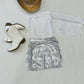 Cowgirl Glam - Fringe Skirt, One-Shoulder Fringe Sleeve Top (Sold Separately) Customize Yours! Choose Your Color By Wholesome Goods Co